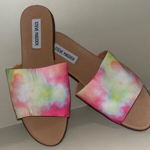 Brand new Steve Madden colorful tie dye sandals